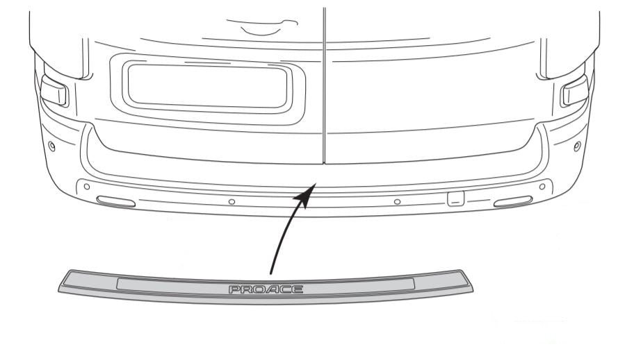 BSchutzleiste Edelstahl Heckstoßstange Toyota PROACE 2016 >